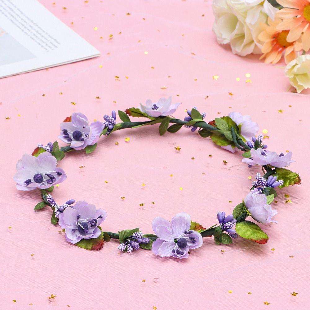Flowers Leaves Headbands Bohemia Garland Flower Crown Girls Floral Wreath Bridal Halo Headpiece