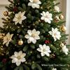 Glitter Finish Fake Flower Decoration Sequin Material Xmas Tree Flower Home Holiday Decor