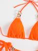 European & American Sexy Ribbed Tie-up Bikini - Hot-Selling Cross-Border Swimsuit