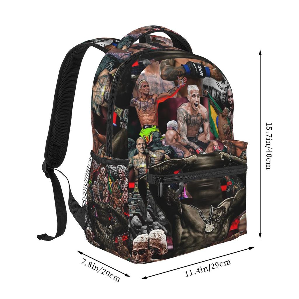 Charles Oliveira Do Bronx Fan Gift Backpacks Boys Girls Bookbag Students School Bags Cartoon Kids Rucksack Shoulder Bag