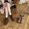 Martin Boots Female Flat-bottomed Versatile Little Fairy 2025 New College Style Chelsea Boots Casual Soft-soled Lace-up Short Boots