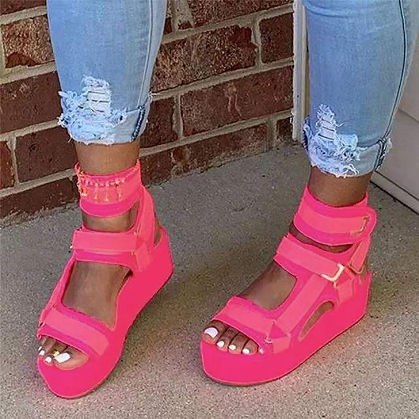 

Women s Wedge Sandals Toe Buckle Sandals Summer Beach Sandals Exposed Toe Shoes