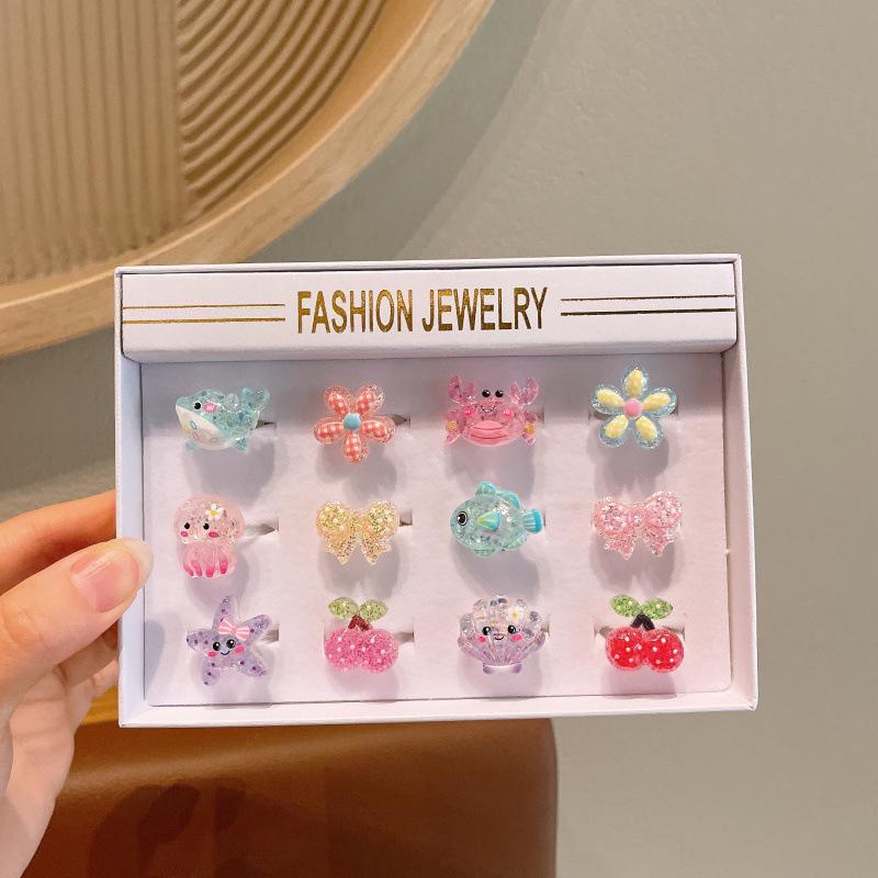 Kids' Cartoon Cute Adjustable Fruit Ring - Girls' Jewelry
