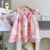 Girls Summer Bow Floral Vest Shirt And Shorts Set Princess Two Piece Outfit For Kids