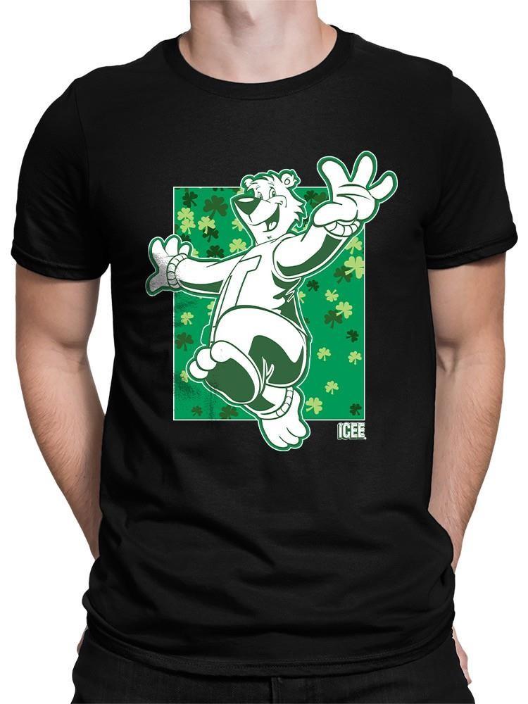 Officially Licensed ICEE Shamrock Bear St Patricks Day Graphic Mens T-shirt S