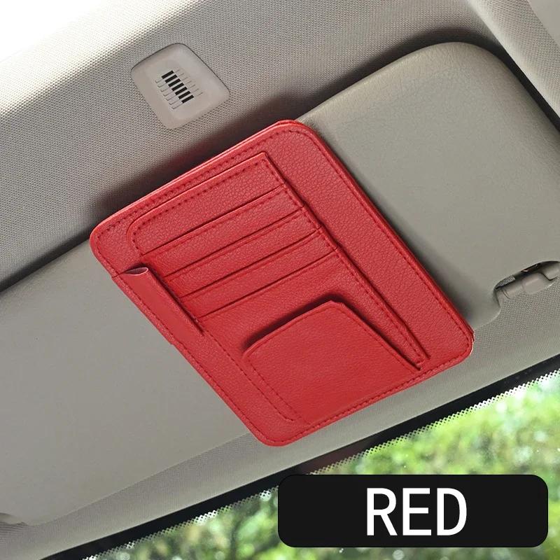 Car Sun Visor Storage Bag Car Glasses Clip Car Interior Supplies Car Business Card Holder Bill Holder 12.5*15CM
