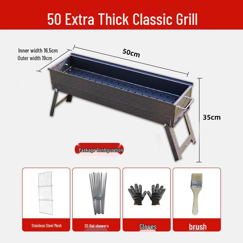 Folding BBQ Grill with Stainless Steel Net