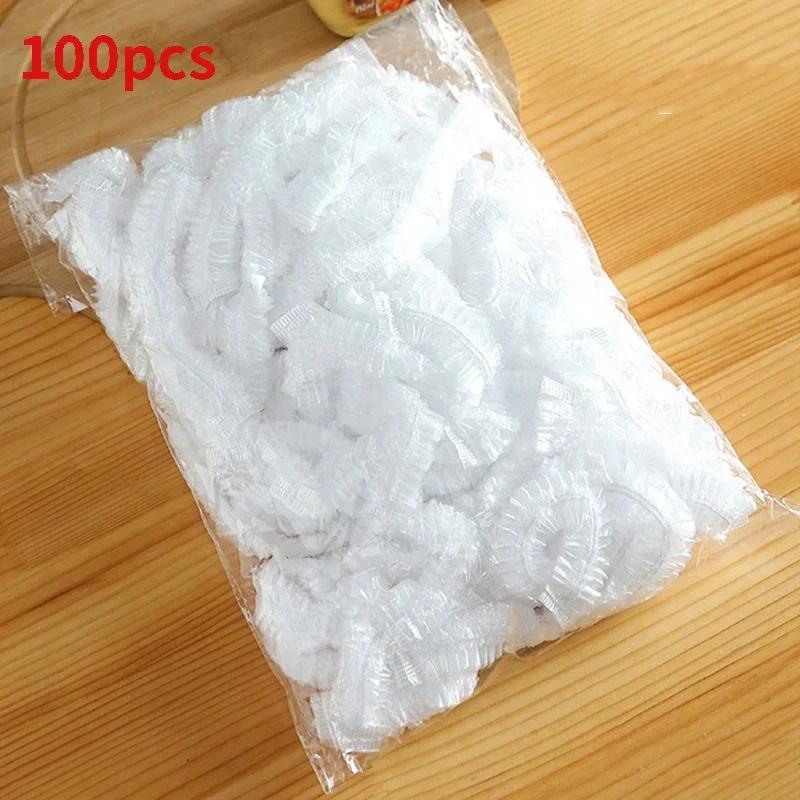 50/100pcs Reusable Disposable Food Cover Plastic Wrap Durable Elastic Food Lids Bowl Elastic Plate Covers Kitchen Food Saver Bag