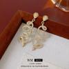 Silver Needle Zircon Water Drop Earrings - Light Luxury, Exquisite, Cold Style, High-End Fashion Statement.