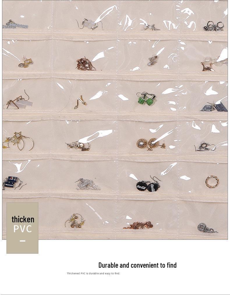 Wall-Mounted Transparent Hanging Jewelry Organizer with Large Capacity, Double-Sided Dustproof Storage Bag