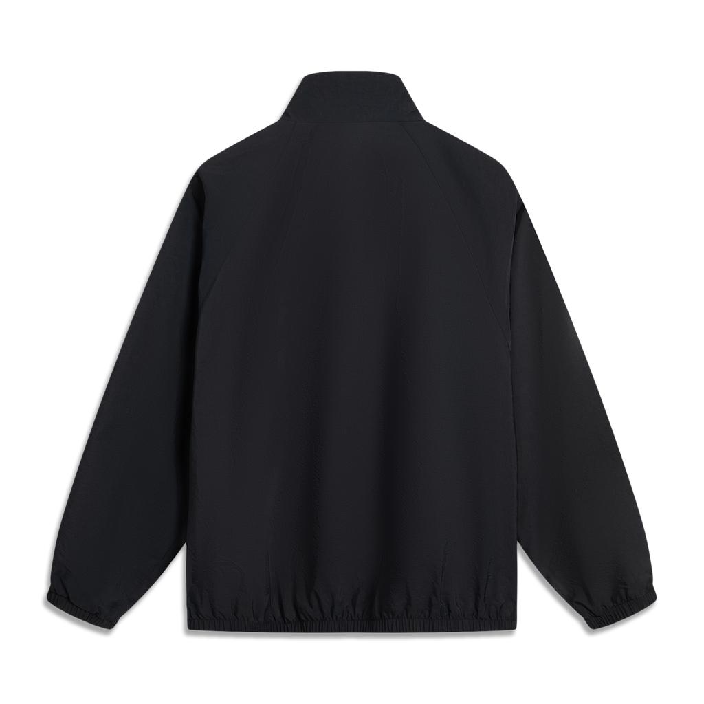 Li Ning Sports Lifestyle Series Casual Retro Color Block Zip Up Stand Collar Windbreaker Unisex Outerwear Black AFDVE97-1