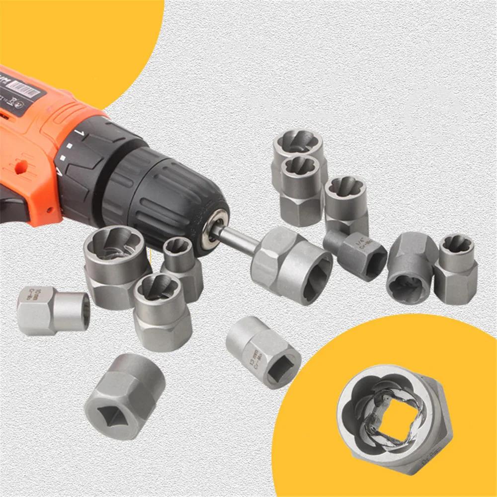 14-Piece Impact-Grade Bolt Nut Extractor Socket Set for Removing Damaged/Rusted/Rounded Bolts & Nuts Storage Box