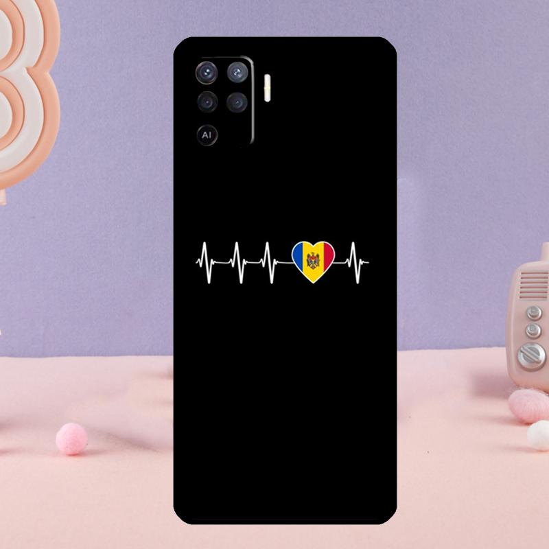 Moldova Flag Phone Case For Oppo A78 A98 A80 A40 A60 A18 A38 A58 A15 A17 A77 A74 A94 A54 A57S A16 A76 A96