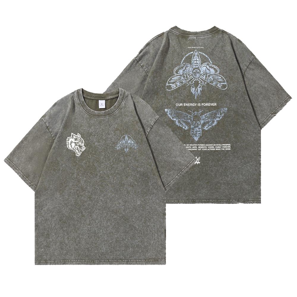 Darc Wolves Sport Vintage Washed T-shirty Siłownia Kulturystyka Oversized Mężczyźni Odzież Letnia Fitness TEE Ćwiczenia Darc Sport T-shirty