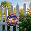 2D Flat America 250th Birthday 1776-2026 Wooden Hanging Sign, Patriotic Round Plaque with Bald Eagle, Statue of Liberty & Fireworks, USA Independence