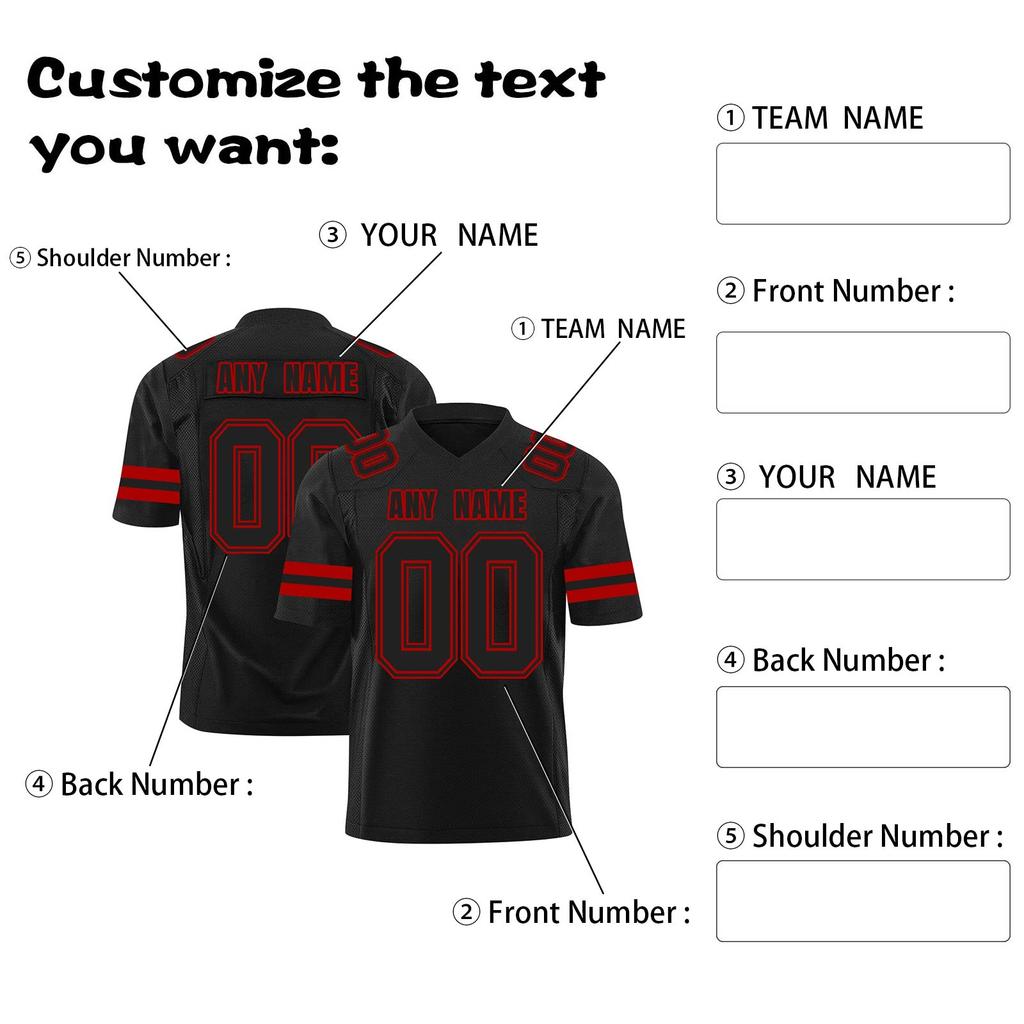 Custom Football Jerseys Personalized Printed Team Name & Number Sports Uniform For Men Women Youth