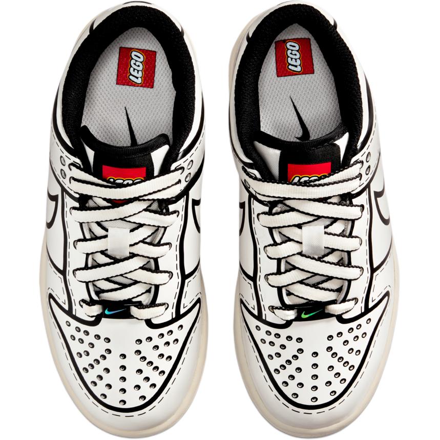 Nike LEGO x Dunk Low PS Sail Kids Sneakers Cream Black Rush-Red II7288-100