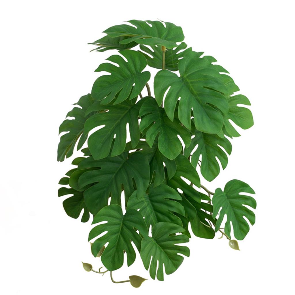 Reptile Plants Tropical Realistic Leaves Terrarium Tank Plant for Bearded Dragons Tortoises Tree Frogs Multiple Options