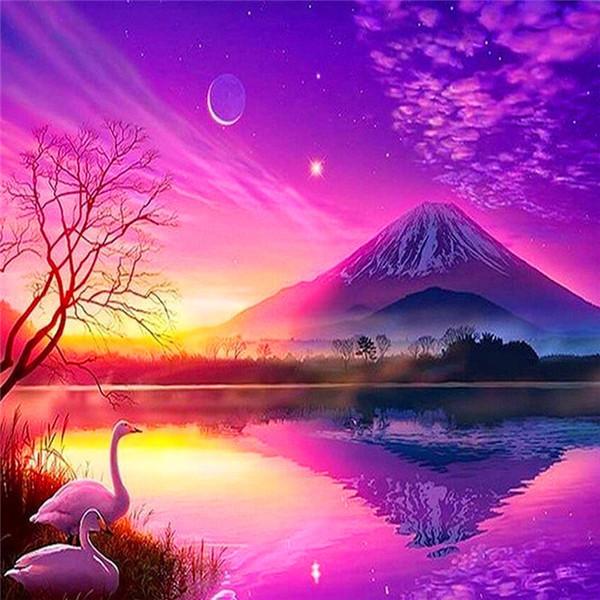 Full Round Diamond Painting Landscape Seaside 5D DIY Diamond Embroidery Sale Mountain Mosaic Handmade Gift
