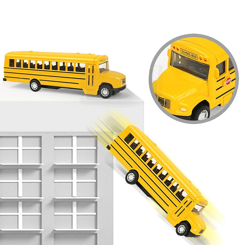 Alloy Inertial School Bus Model Car Model Pull Back Toys Vehicle Gifts Kids Boy Toys For Children Birthday