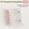 M5 Widening Double Button Transparent PVC Soft Cover Binder Cover Journal Sketchbook Accessories Diary Office Supplies