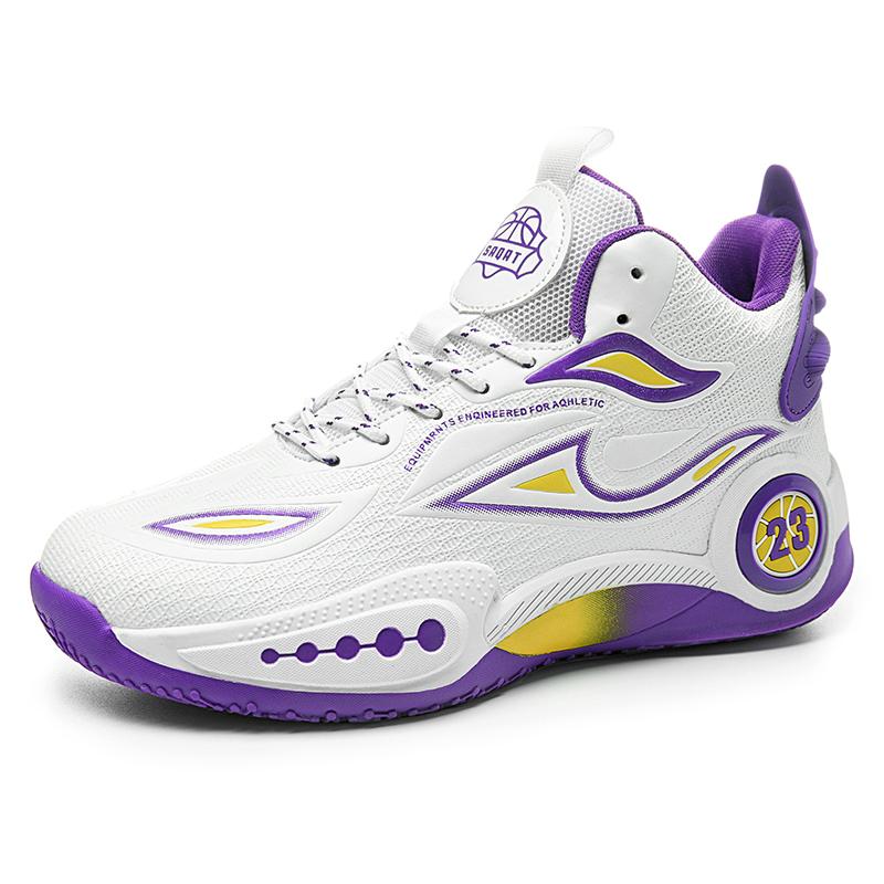 

2025 Высокие мужские баскетбольные кроссовки Детские баскетбольные ботинки с вращающимися пуговицами Брендовые дизайнерские кроссовки Мужские тренировочные баскетбольные кроссовки для улицы 45 фиолетовый