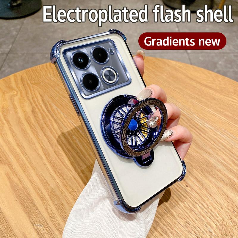 

Rotate Gyro Bracket Holder for Magsafe Magnetic Case on for Funda Infinix Note 40 Pro Note40 Pro Plus + 4G 5G Clear Stand Cover InfinixNote40 Pro 4G&Silicone