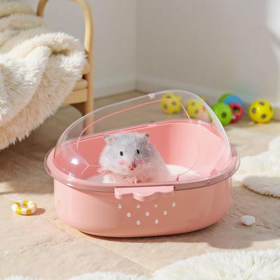 Hamster Bath Tub Transparent Top Hamster Bath Sandbox Pet Bathtub For Grooming Cleaning Hiding Sleeping Playing Exploring