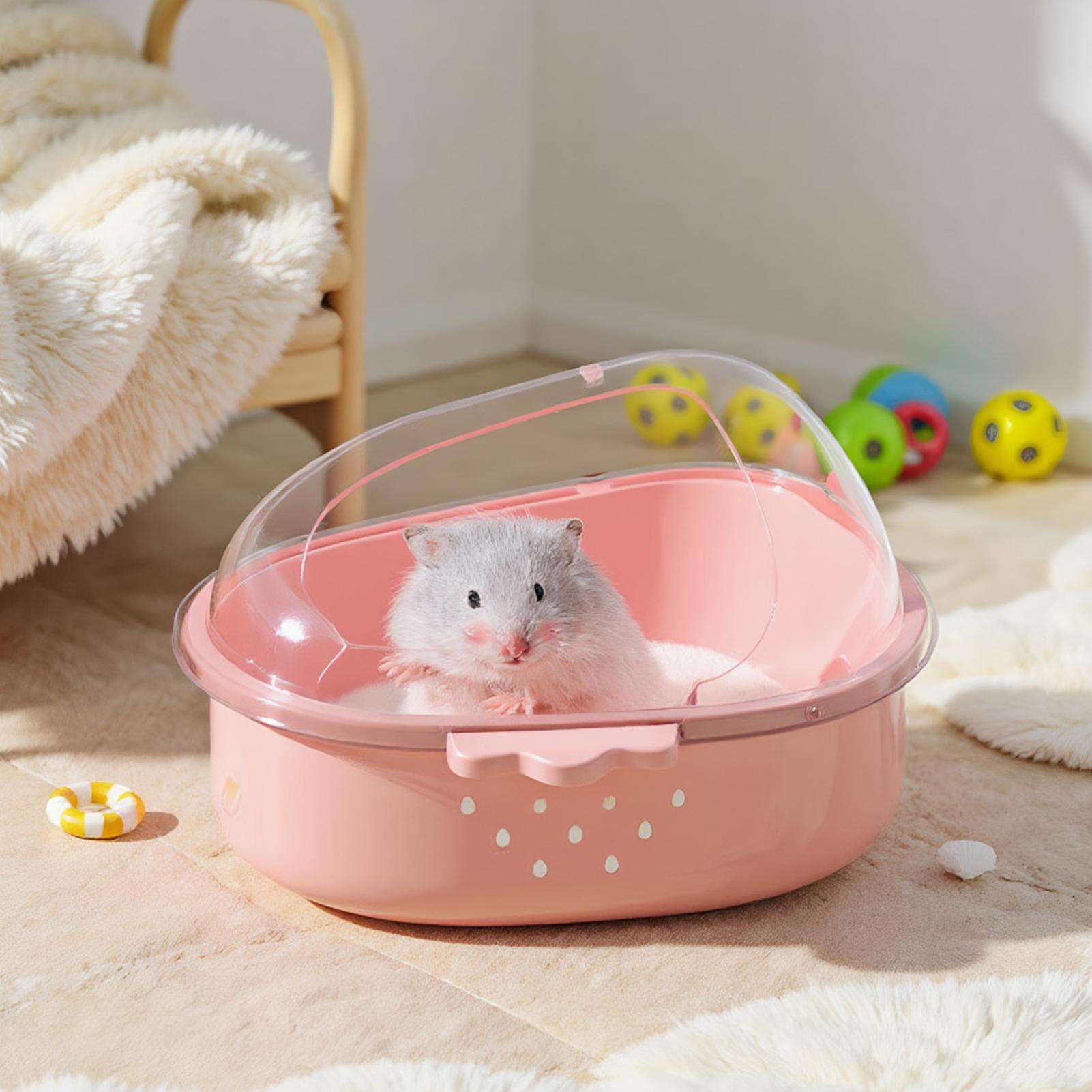 

Hamster Bath Tub Transparent Top Hamster Bath Sandbox Pet Bathtub For Grooming Cleaning Hiding Sleeping Playing Exploring CHINA