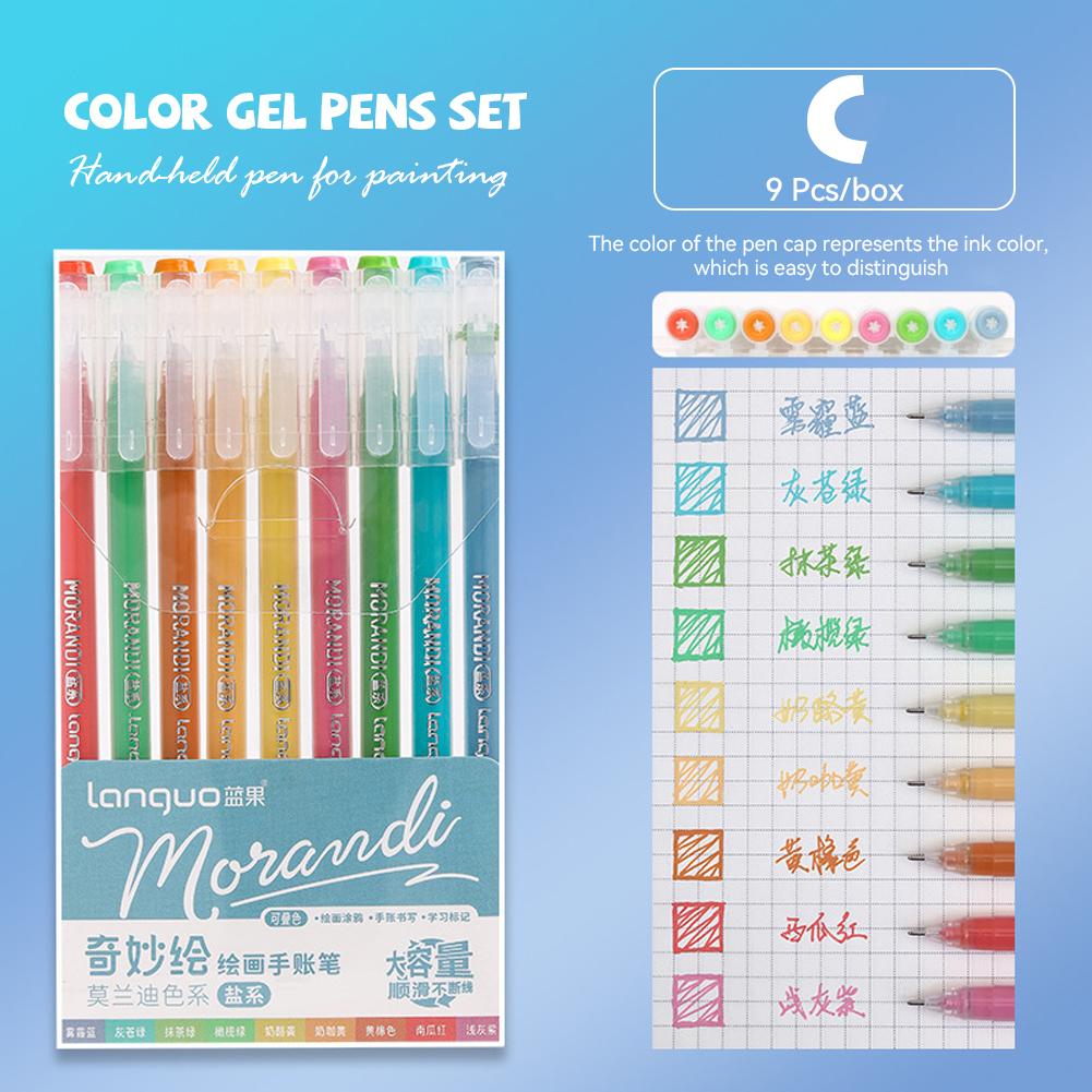 

9 шт./кор. набор цветных гелевых ручек Morandi 0,5 мм чернильная ручка для письма для студентов школьные принадлежности канцелярские принадлежности C