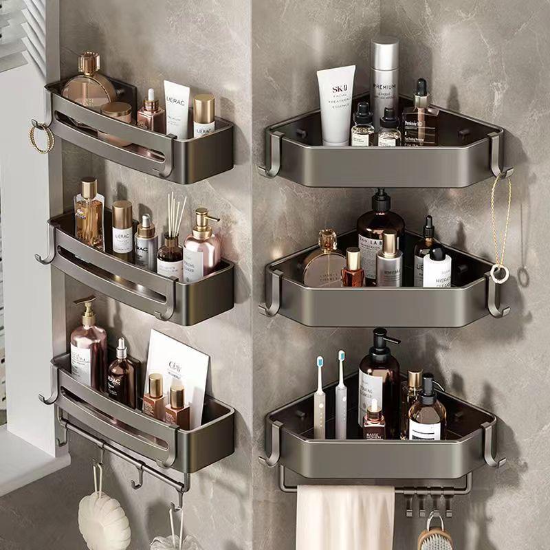 Punch-Free Bathroom Triangle Storage Shelf for Shower Essentials
