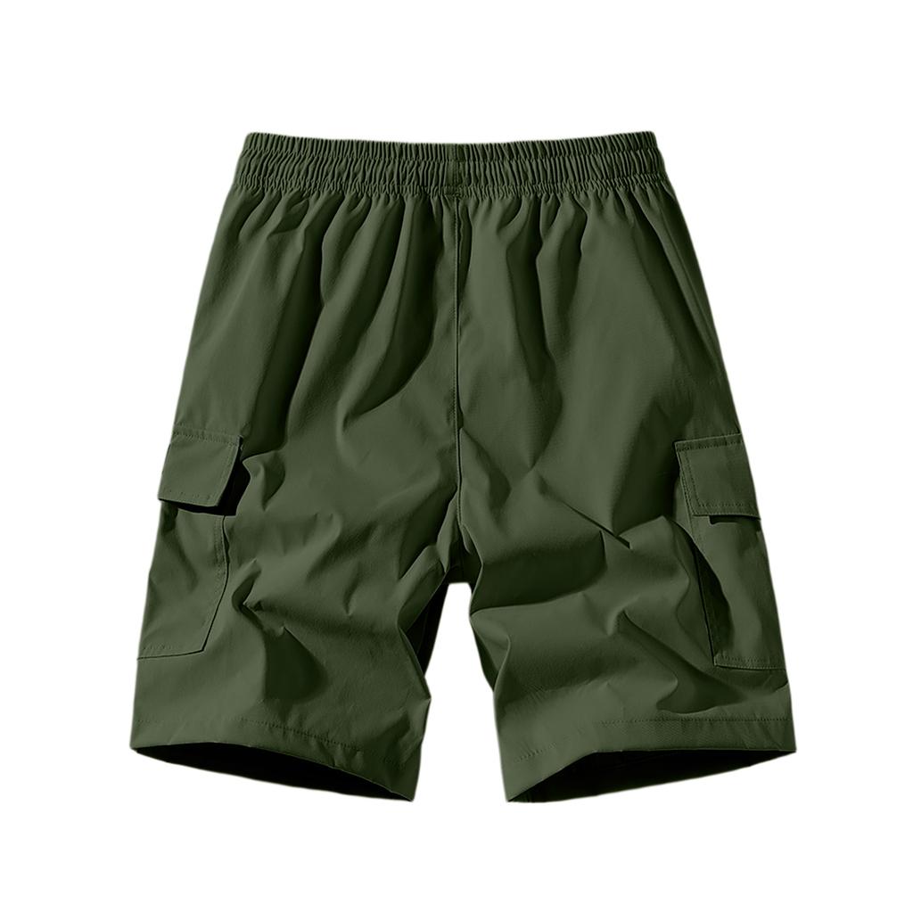 Men's Summer Loose Outdoor Sports Multi-Pocket Cargo Shorts Casual Pants Quarter Pants