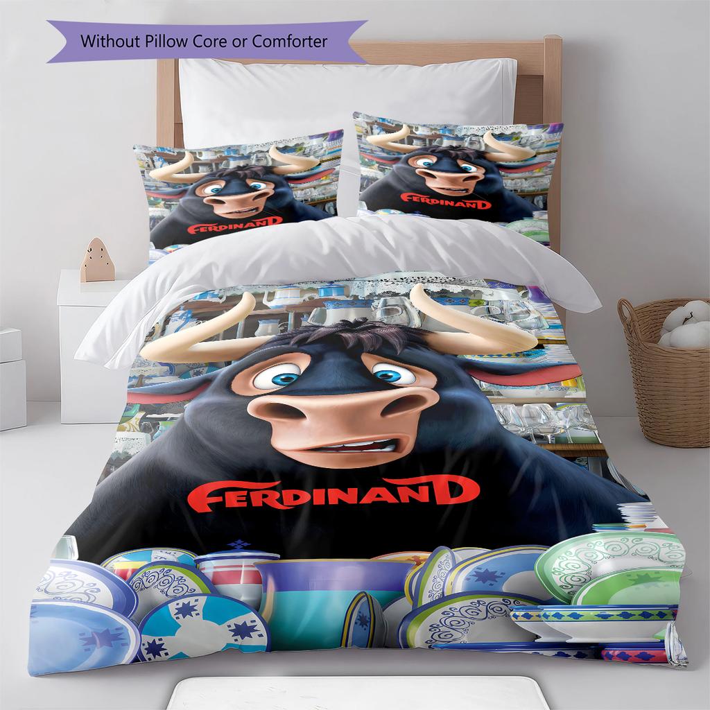 Ferdinand Pattern Bedding,Quilt Set Quilt Cover Pillowcase Home Birthday Gift (1 * duvet cover + 2 * pillowcase, without core)