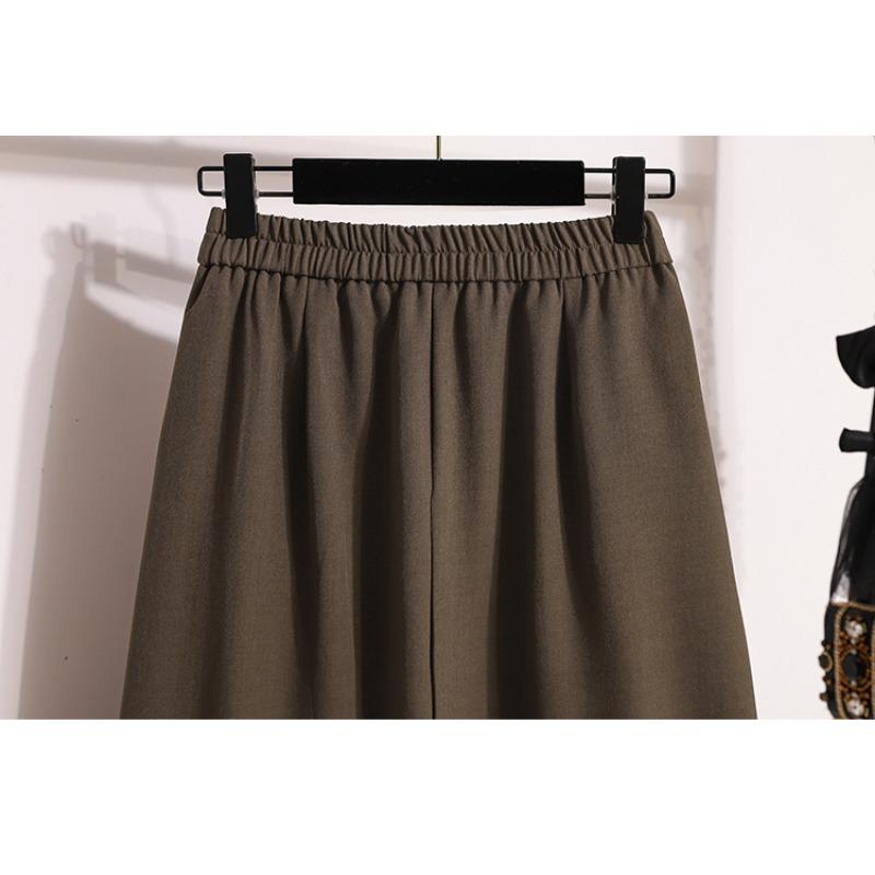 DIMANAF 2025 Nowe Wiosna Lato Damskie Długie Spódnice Plus Size Wysoki Stan Vintage Elastyczne Eleganckie Plisowane Spódnice Luźne