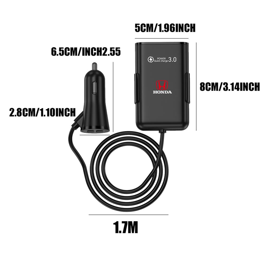 Car Charger Fast Charging QC3.0 USB Mobile Phone Charger Adapter For Honda Civic Fit Accord Jazz Mugen CITY CRV Type R Odyssey CX9