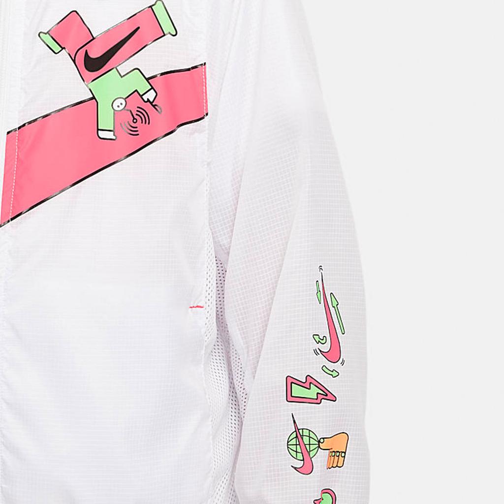 Nike Bedrucktes Logo Einfarbige Kapuzenjacke Kinderjacken Weiß DX7482-617