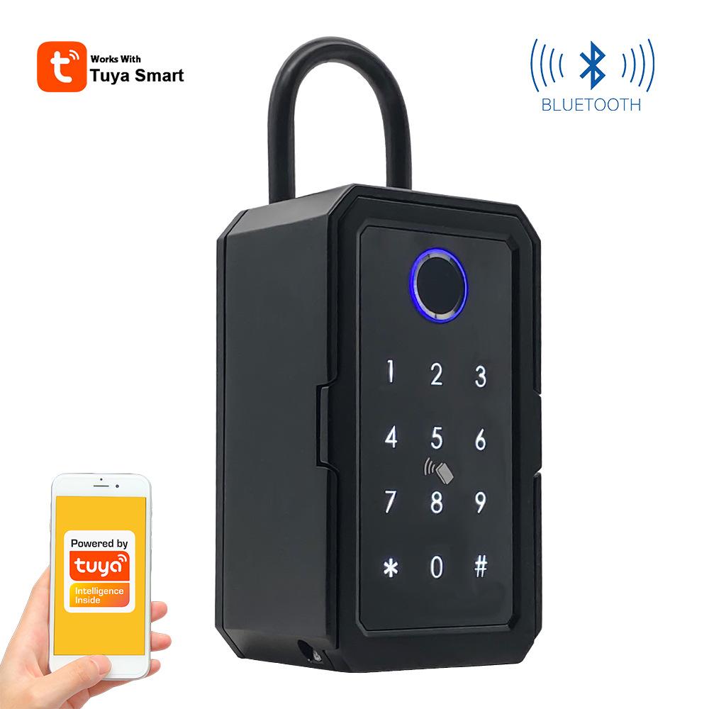 Tuya Smart Bluetooth Key Lock Box with Remote and Fingerprint Unlocking, Anti-Lost Feature