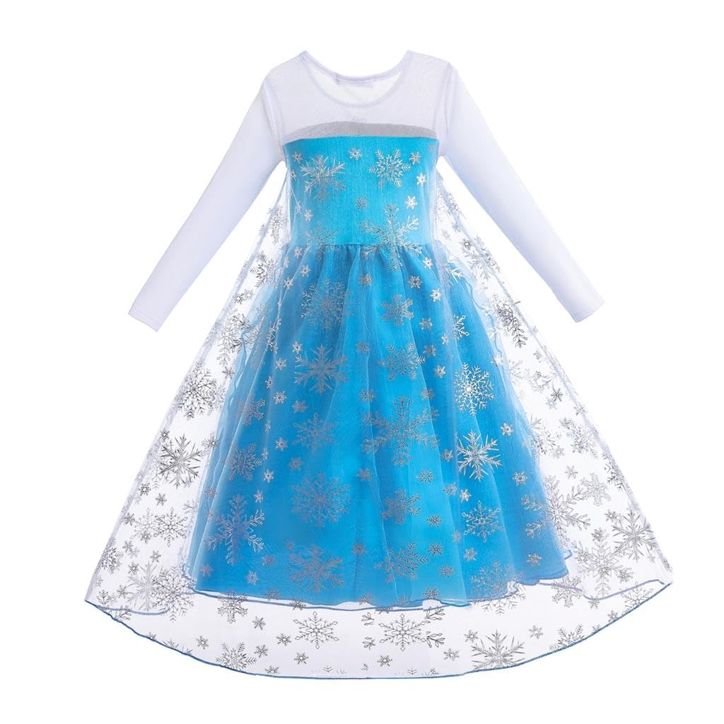 Dressy Daisy Toddler Snow Princess Size Ages Perfect for and Parties Girls' Dress, Blue, 100, 2-3, Halloween, Christmas,