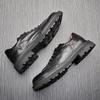 Italian Nature Leather Mens Dress Shoes Luxury Brand Fashion Platform Elegant Genuine Leather Outdoor Oxfords Shoes Man