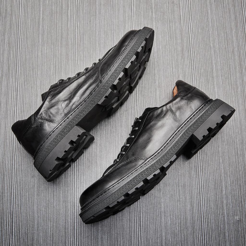 Włoskie skórzane buty męskie z naturalnej skóry luksusowej marki modne platformy eleganckie oryginalne skórzane buty typu oksford na zewnątrz męskie