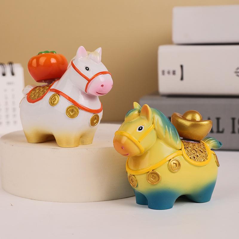 Little Horse Fu Fu Rotating Charm Decorative Item for Office Desk, Zodiac-themed Temple Decoration