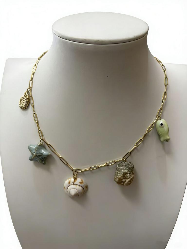 Shell Necklace Bohemian Trend Stainless Steel Clavicle Chain Personality Temperament Ocean Style Pendant Jewelry