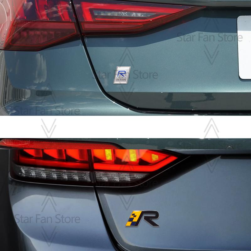 Metall Für TWIN ENGINE OCEAN RACE Entwickelter Elchtest R Design Schweden Flagge Abzeichen 3D Aufkleber Auto Kofferraum Karosserie Emblem Aufkleber