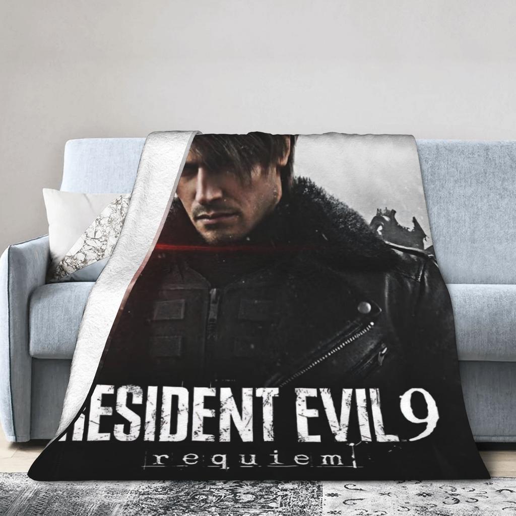 Residents Evils 9 Leon Keneddy Blanket Multi-size Warm Cozy Fluffy Games Throw Blankets for Couch Sofa and Bed