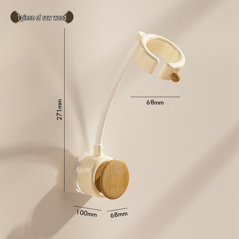 Wall-Mounted Rotating Hair Dryer Holder with No-Drill Suction Cup Installation