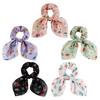 Hair Band Floral Print Bunny Ears Shape Elastic Hair Tie No Irritating Scalp Hair Rope Versatile Hair