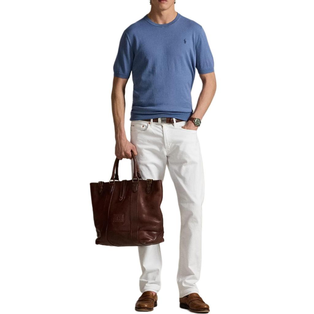 Polo Ralph Lauren Solid Color Cotton Crew Neck Short Sleeve T-Shirt Men Tops Blue 710980681-003