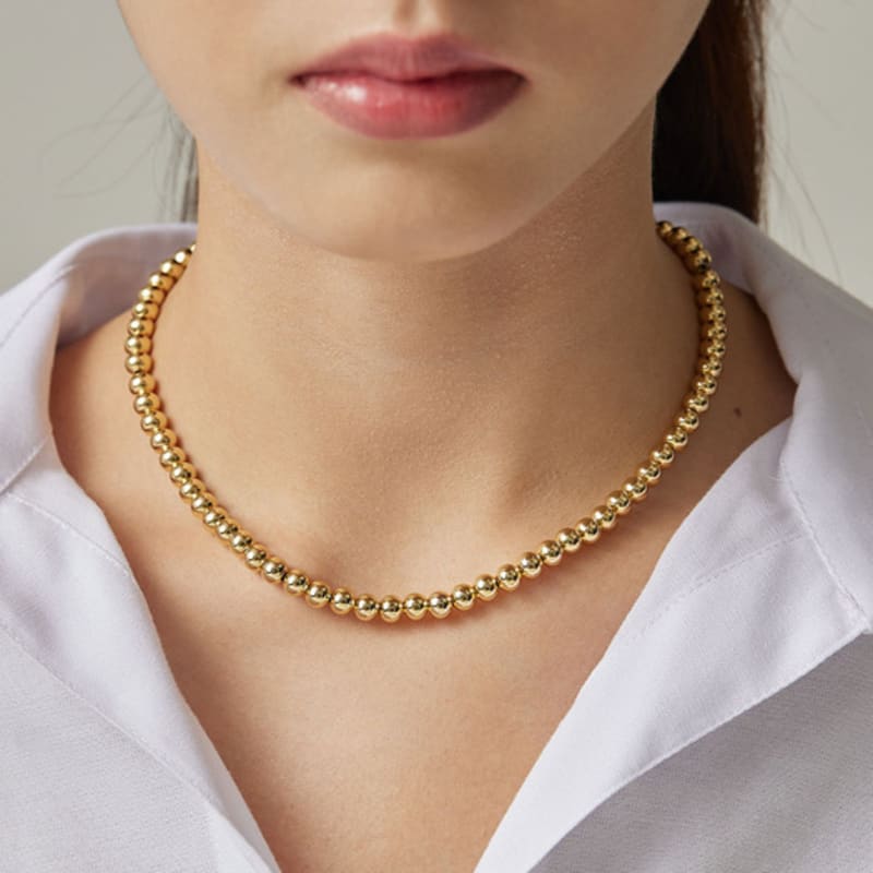 

by hyeres Ball bead necklace 6mm (Gold) BH7N53733YB450 single type