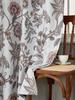 Cortinas Blackout 84 Polegadas de Comprimento Cortinas Florais para Quarto Cortinas Blackout Estampadas para Sala de Estar Isolamento Térmico Ilhós Superior