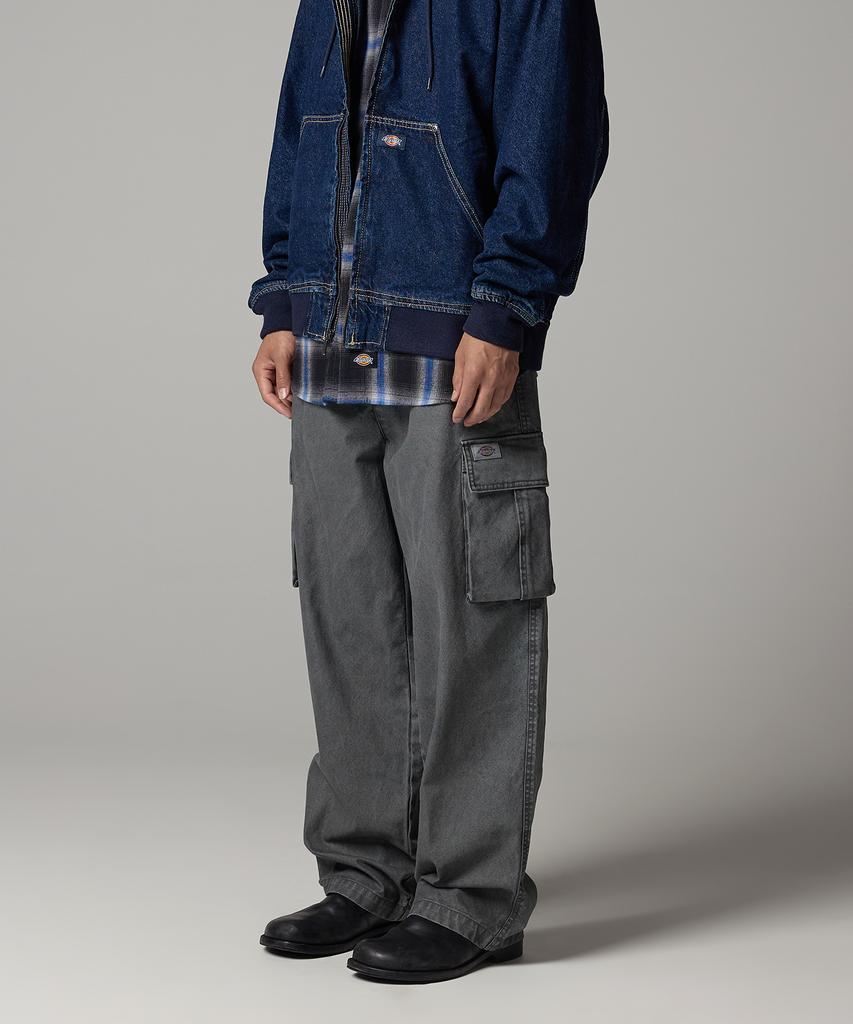DICKIES Washed Duck Canvas Cargo Pants Charcoal